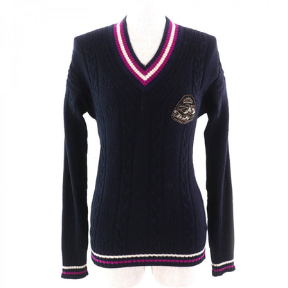 CHANEL knit P44160K04587 cashmere Navy Purple White 36