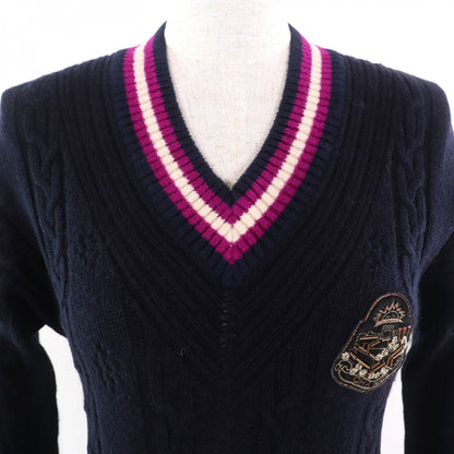 CHANEL knit P44160K04587 cashmere Navy Purple White 36
