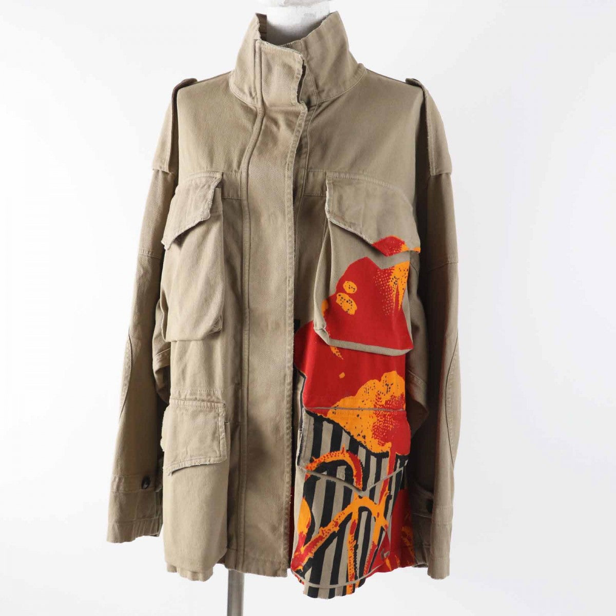Christian Dior Jacket 227C47A3347 Main: 99% cotton, Main: 1% polyurethane Beige type Red Orange Women 38