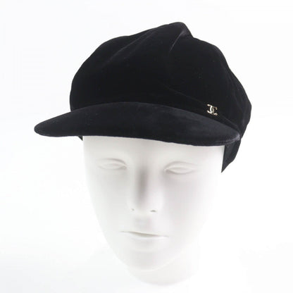 CHANEL Casquette Outer: 92% viscose (rayon), Outer: 8% silk, Lining: 100% cotton, Part: 100% metal black Women M