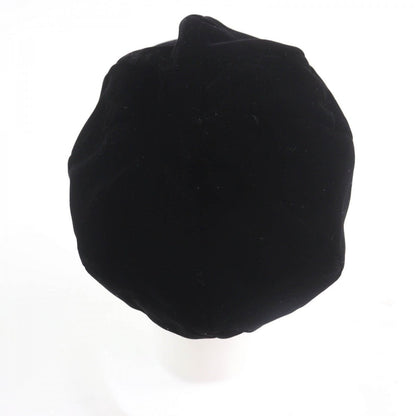CHANEL Casquette Outer: 92% viscose (rayon), Outer: 8% silk, Lining: 100% cotton, Part: 100% metal black Women M