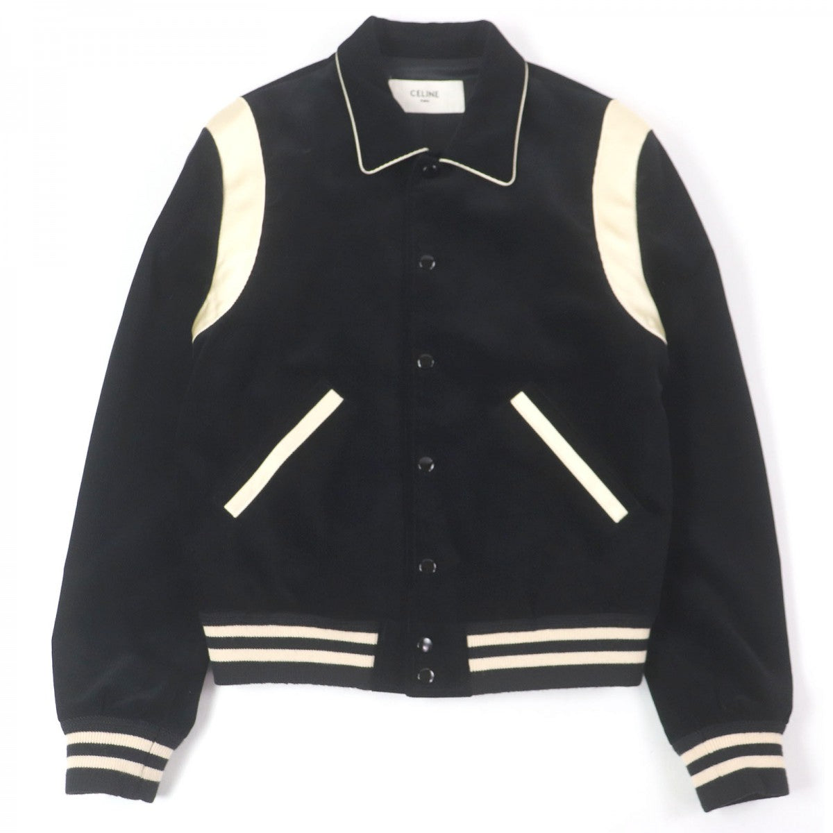 CELINE Stajan 2V191824D Main: 85% cotton, Main: 15% polyester, Main: 100% rayon, Lining: 100% rayon, Part: 100% cotton black mens 46