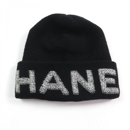 CHANEL Knit cap Main: 70% wool, Main: 30% cashmere black Women