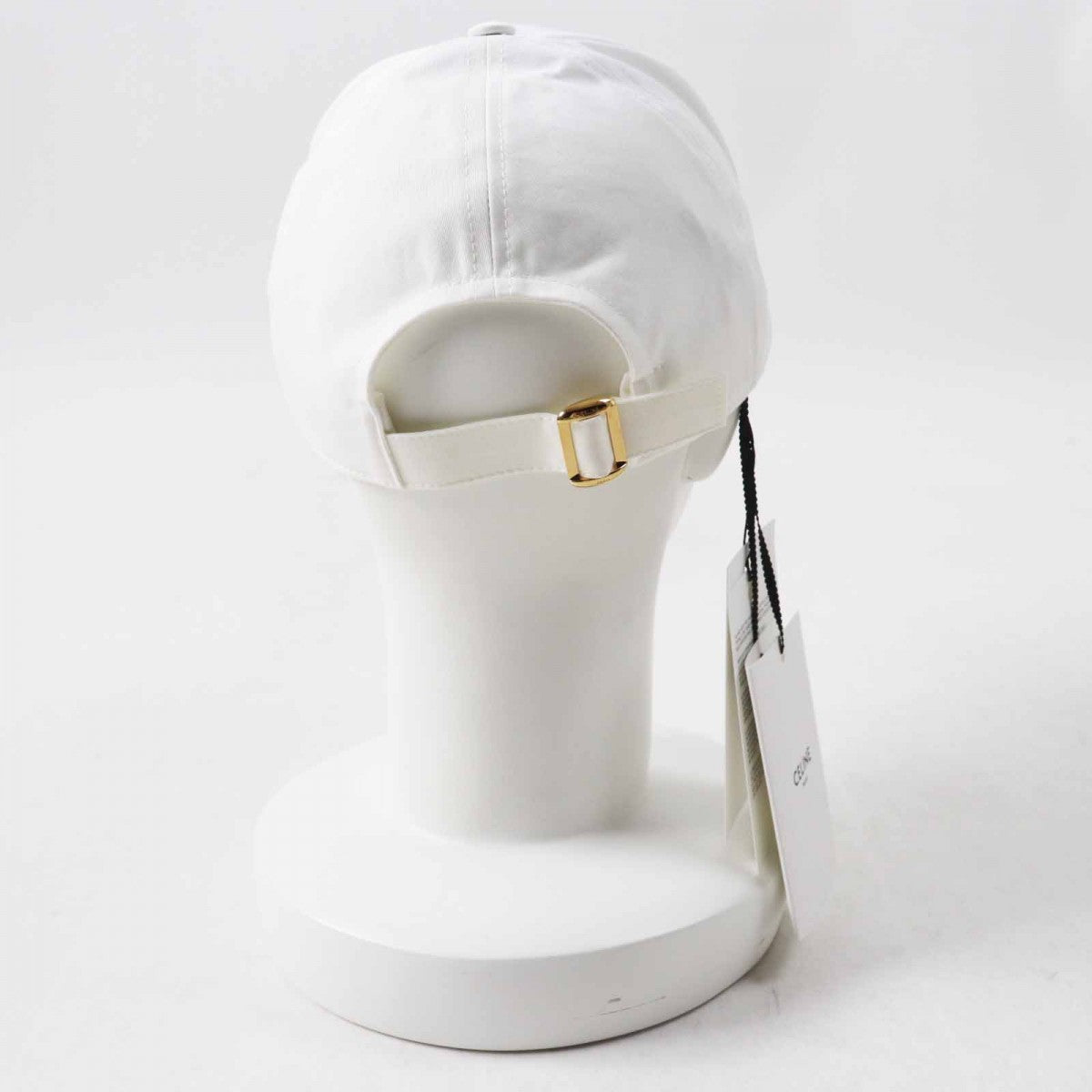 CELINE cap 2AUN1969P Main: 100% cotton, Lining: 100% cotton White black Initial Sequin Baseball Cap Women L