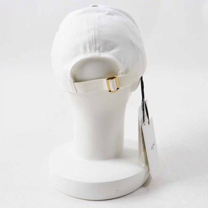 CELINE cap 2AUN1969P Main: 100% cotton, Lining: 100% cotton White black Initial Sequin Baseball Cap Women L