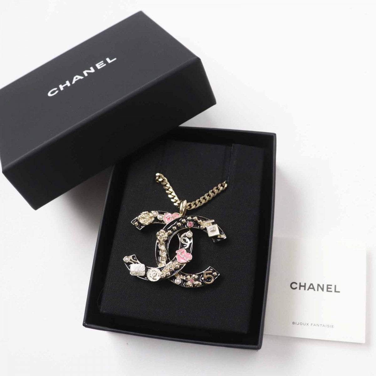 CHANEL Necklace B24P ABD325 metal multicolor Icon Necklace COCO Mark Heart Perfume Camellia Women