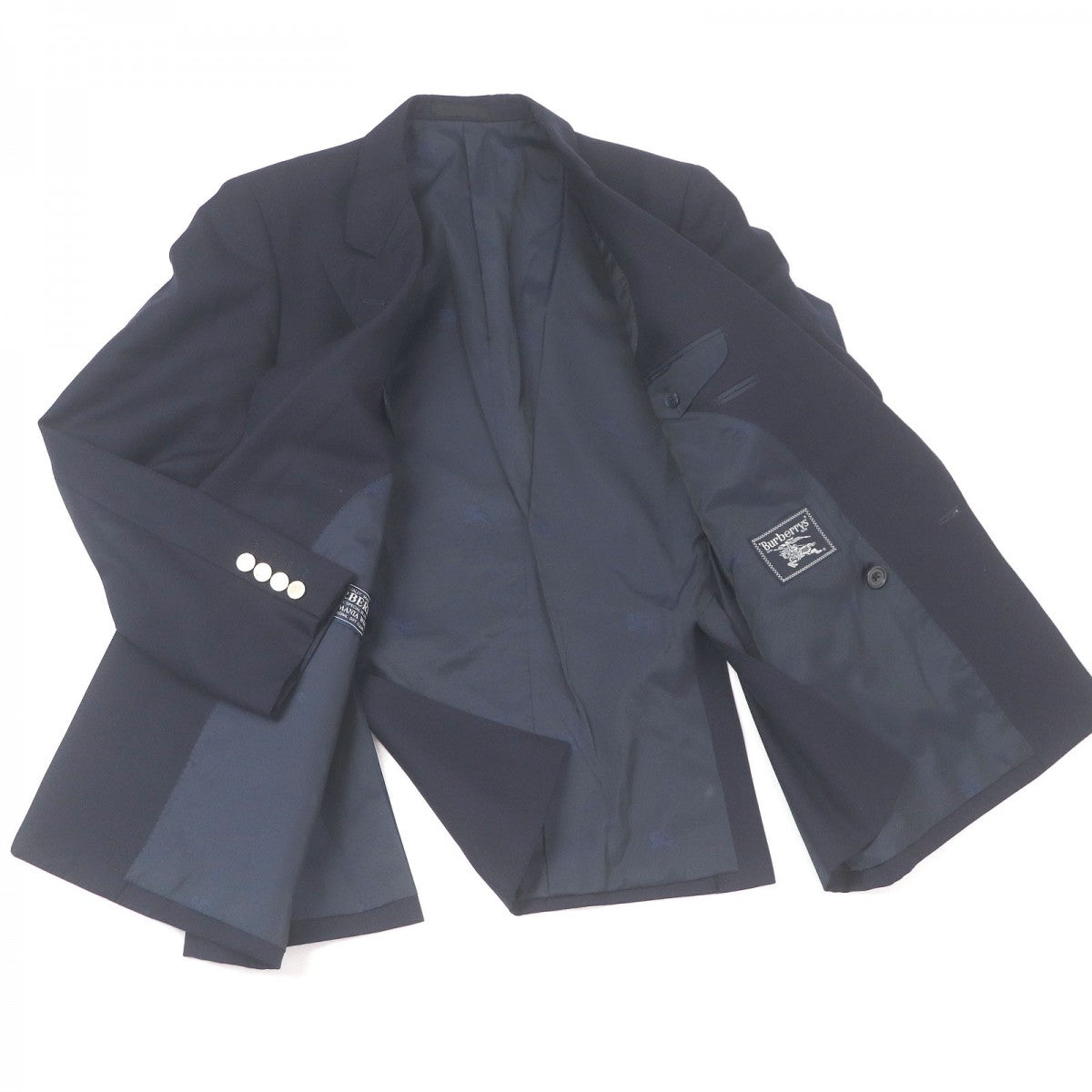 BURBERRY tailored jacket wool Navy