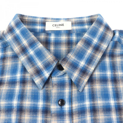 CELINE Long sleeve shirt 2C486354M Main: 100% cotton blue Loose Shirt In Checked Cotton Loose Check Cotton mens 41