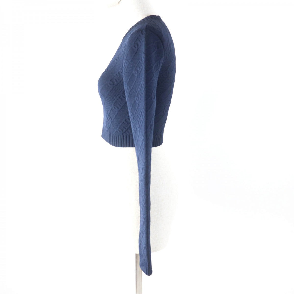 FENDI knit FZX831 Main: 58% rayon, 24% polypropylene, 10% nylon, 6% polyester, 2% polyurethane Navy Women 40