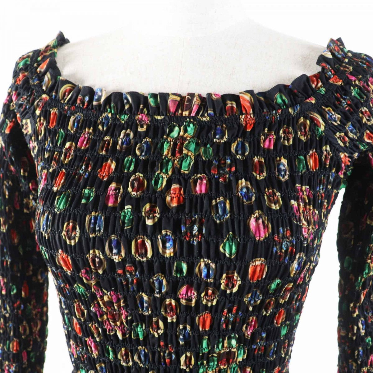 CHANEL blouse P70157 Main: 60% polyester, Main: 40% elastane, Lining: 73% polyamide, Lining: 27% elastane black multi Women 34