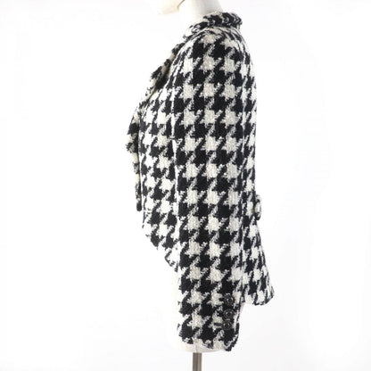 CHANEL Jacket P62358V47832 Main: 75% wool, Main: 15% polyamide (nylon), Main: 10% viscose (rayon), Lining: 61% wool, Lining: 16% silk Black White Women 36