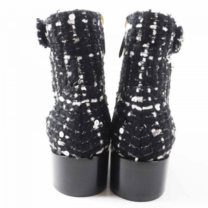 CHANEL short boots G36763 Main: Tweed, Part: Patent leather Black White Women 36