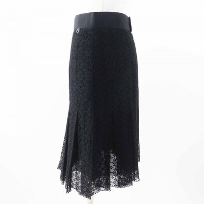 CHANEL Pleated skirt P51456 Main: 94% cotton, Main: 6% nylon, Lining: 100% silk black Women 36