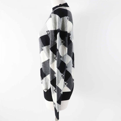 CHANEL knit P71459 Main: 100% cashmere, part: 90% cashmere, part: 10% polyamide Black gray white Women 34