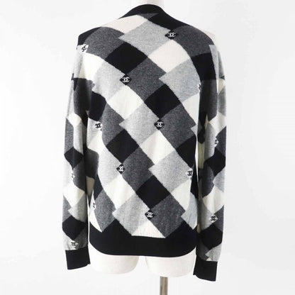 CHANEL knit P71459 Main: 100% cashmere, part: 90% cashmere, part: 10% polyamide Black gray white Women 34