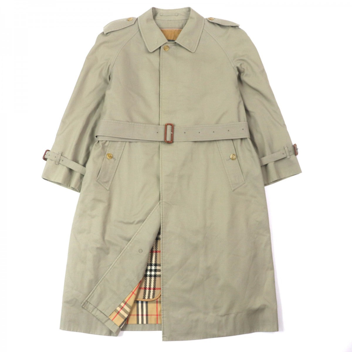 BURBERRY Stainless collar coat Outer: 70% cotton, Outer: 30% polyester, Lining: polyester, Lining: cotton, Sleeve lining: polyester khaki mens