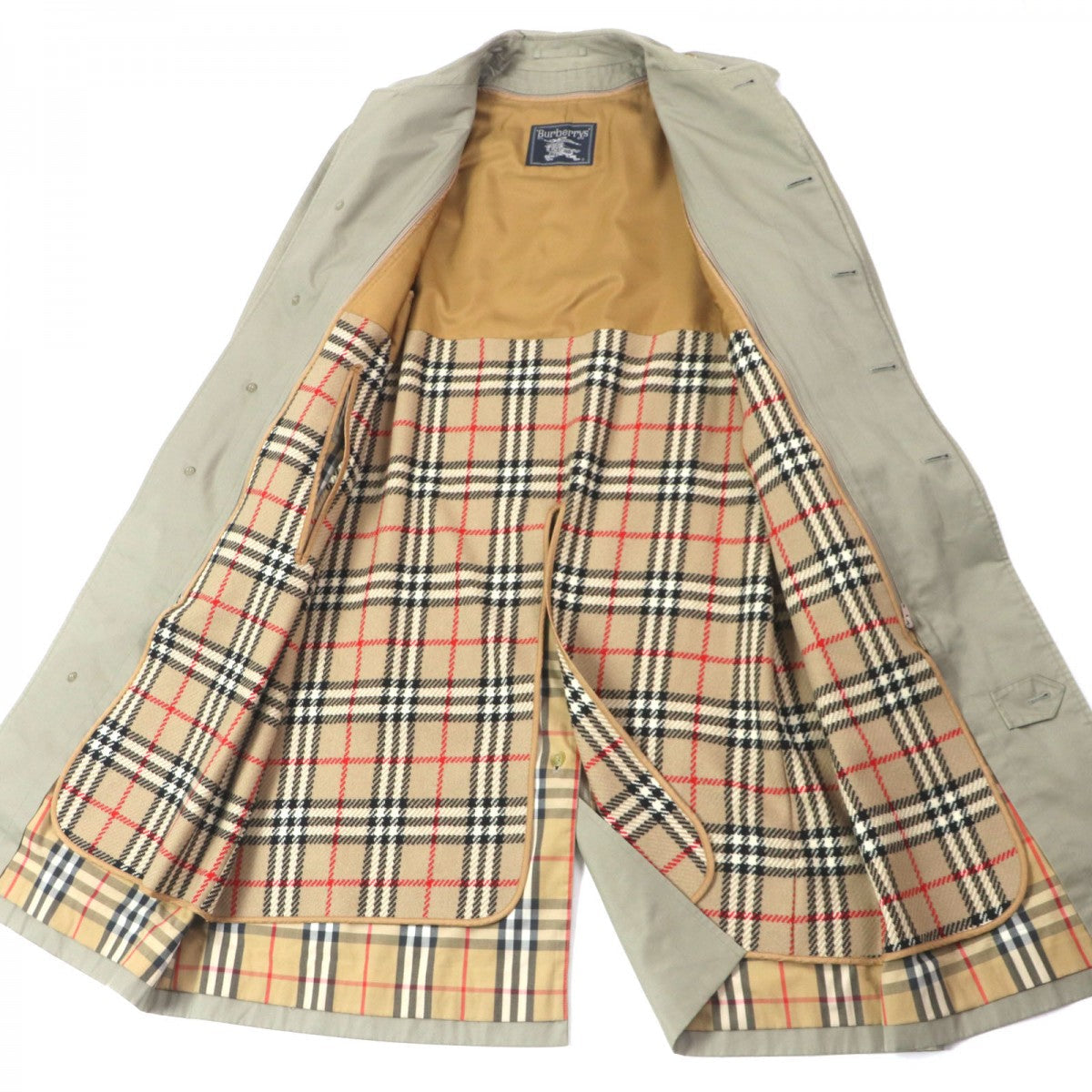BURBERRY Stainless collar coat Outer: 70% cotton, Outer: 30% polyester, Lining: polyester, Lining: cotton, Sleeve lining: polyester khaki mens