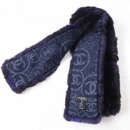 CHANEL Scarf 17B Main: 100% Orirug, Lining: 100% Cashmere Purple type Women
