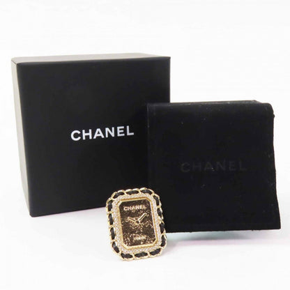 CHANEL Ring B23A Gold Plated, Rhinestone, Leather gold Premiere Watch Design COCO Mark Women