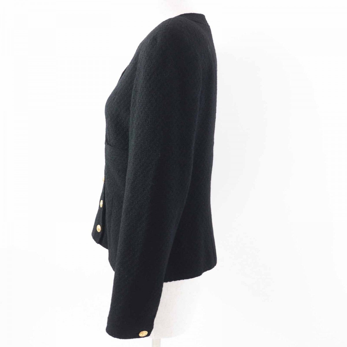 CHANEL Jacket Main: 100% wool, Lining: 100% silk Black gold Women 40