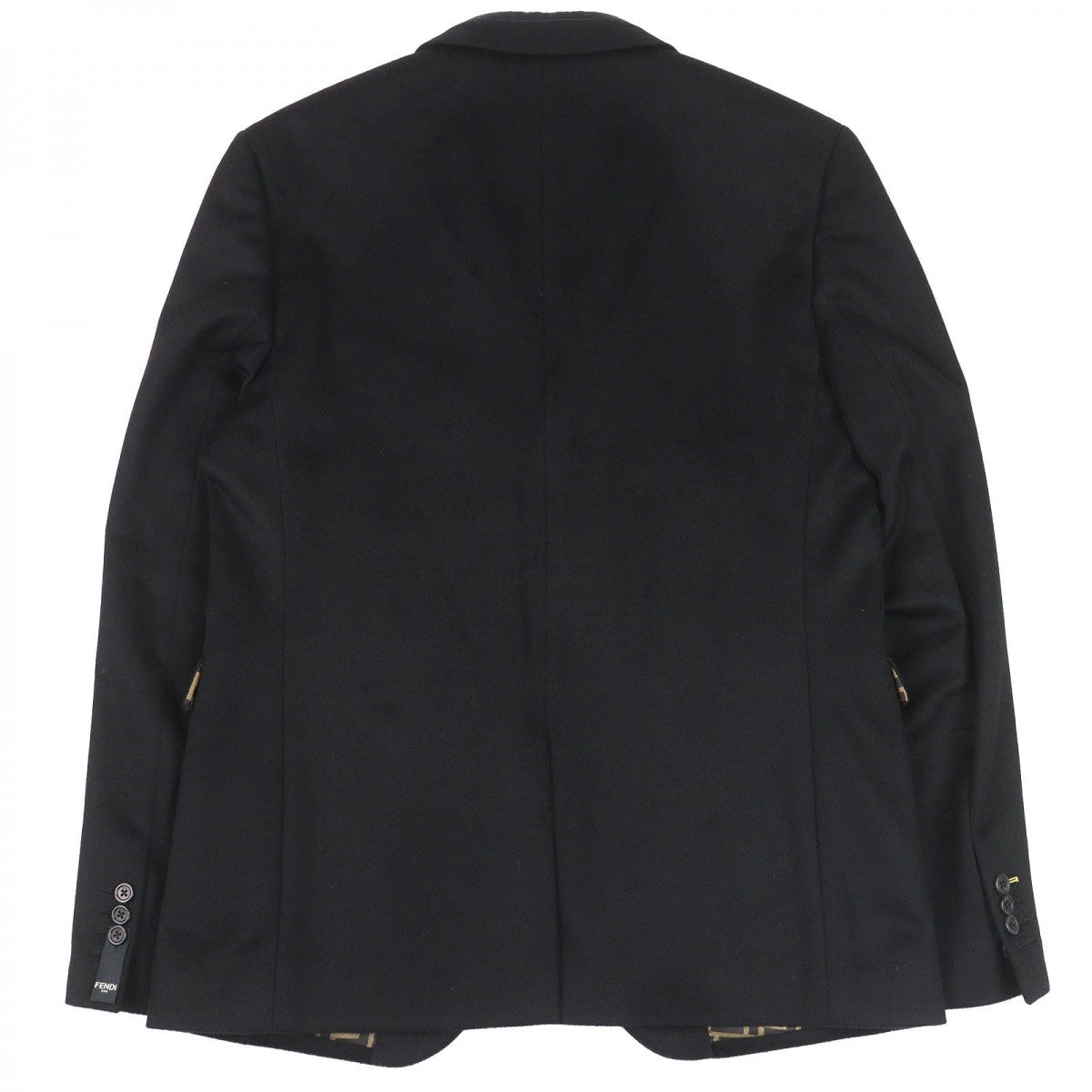 FENDI tailored jacket FJ0562 Outer: 100% cashmere, Lining: 70% silk, Lining: 30% polyester, Sleeve lining: 100% silk, Part: 100% cupra black mens 52