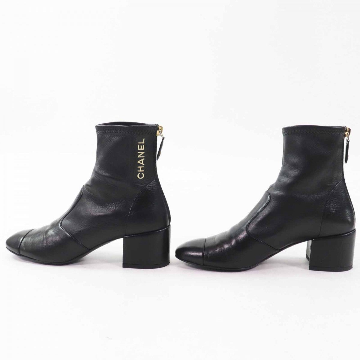 CHANEL short boots G39160 Main: Leather Black gold Women 35.5