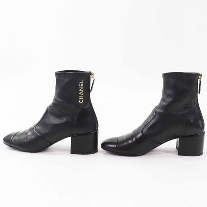 CHANEL short boots G39160 Main: Leather Black gold Women 35.5