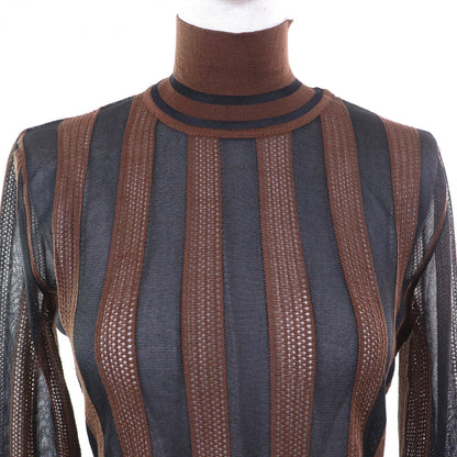 FENDI tops FZY923 silk Brown Black type 38