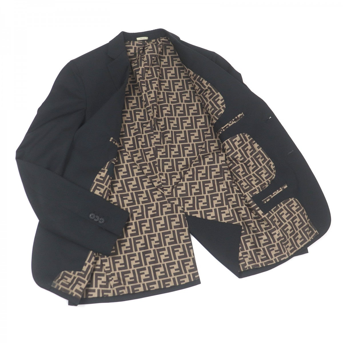 FENDI tailored jacket FJ0404 Outer: 100% wool, Lining: 100% polyester black mens 46