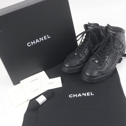 CHANEL High cut sneakers G45080 Main: Leather black mens 40.5