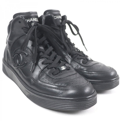 CHANEL High cut sneakers G45080 Main: Leather black mens 40.5