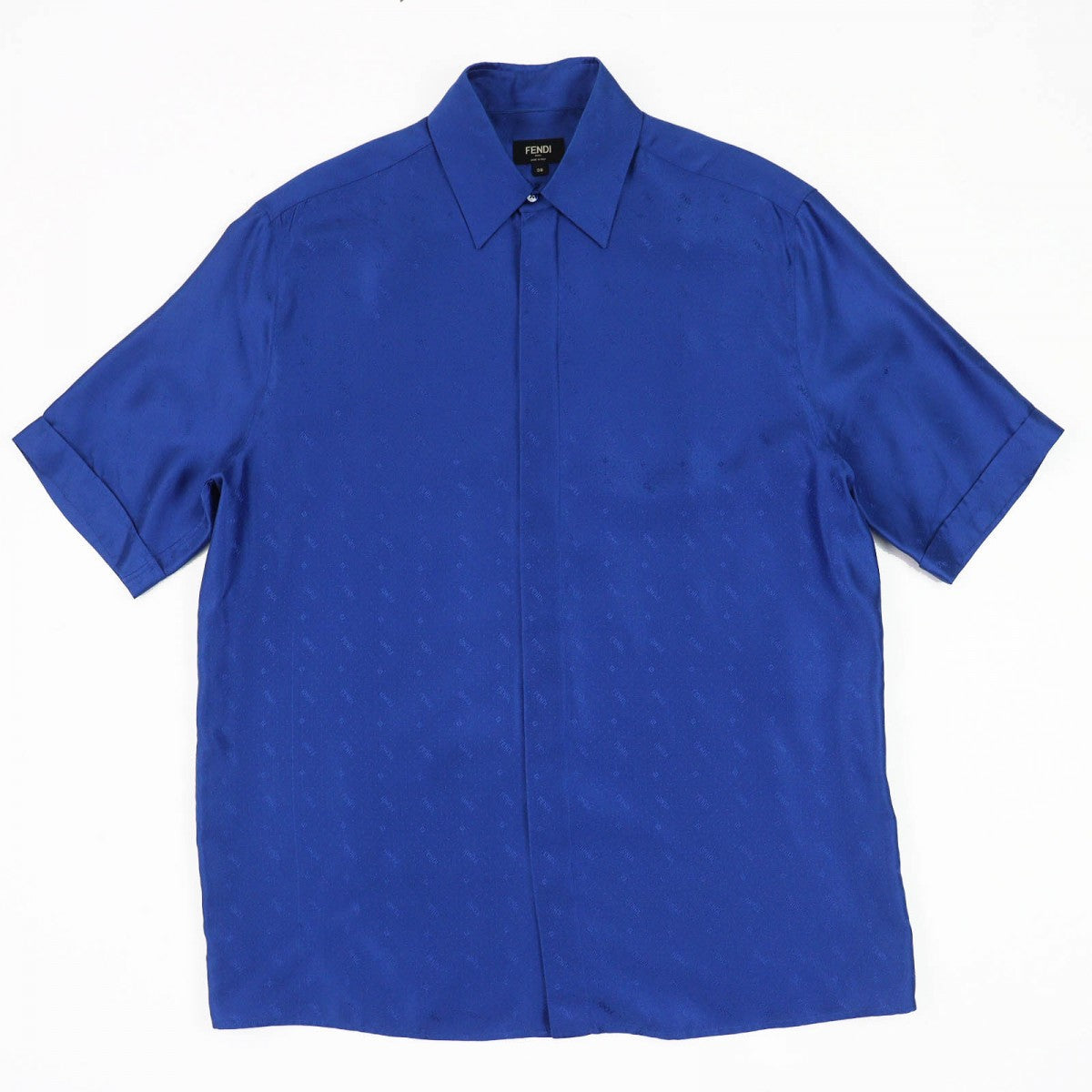 FENDI Short sleeve shirt FS0795 Main: 100% silk blue mens 38