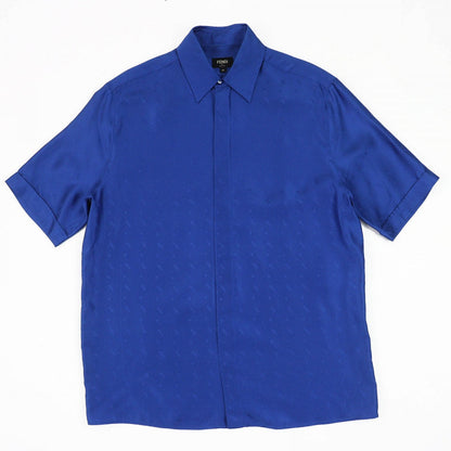 FENDI Short sleeve shirt FS0795 Main: 100% silk blue mens 38
