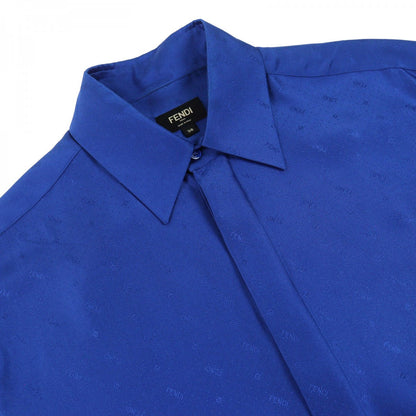 FENDI Short sleeve shirt FS0795 Main: 100% silk blue mens 38