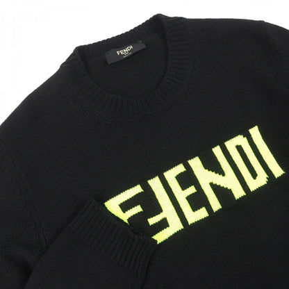FENDI knit FZZ469 Main: 100% cashmere, Part: 100% nylon Black neon yellow mens 54