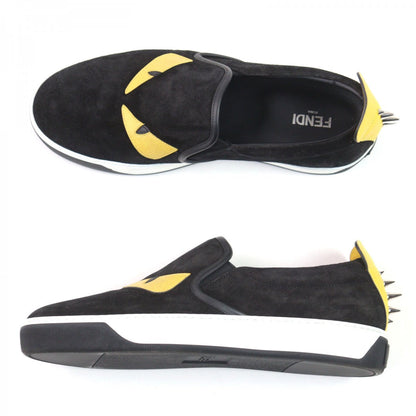 FENDI Slip-on 7E0904 Main: Suede leather Black yellow Monster Bugs Eye mens 5