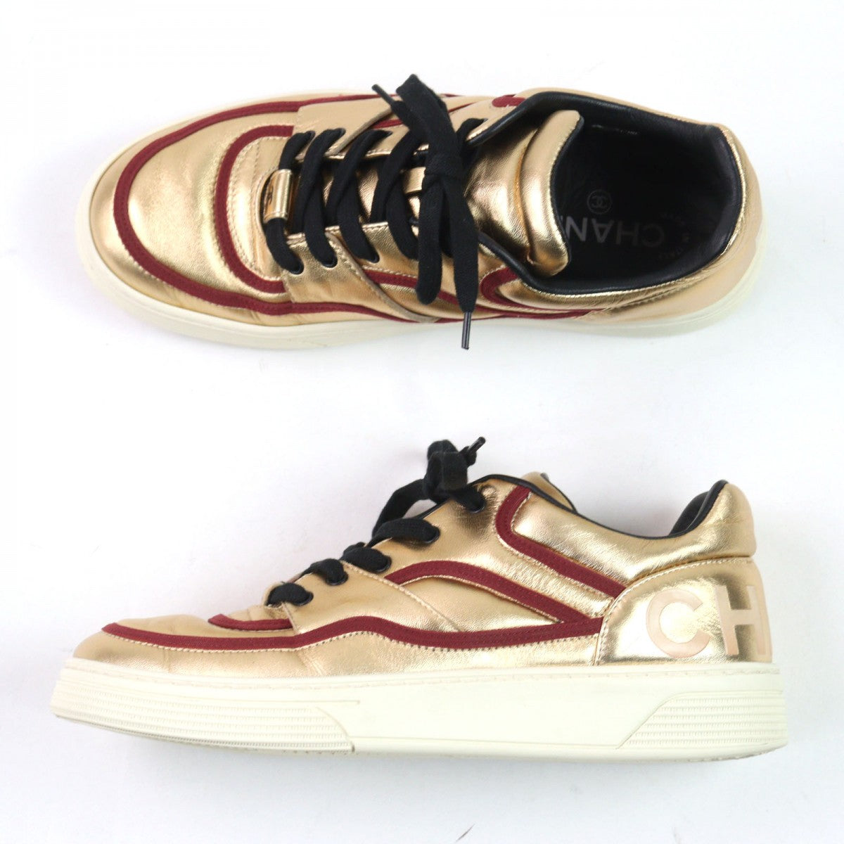 CHANEL sneakers G35063 Main: Patent leather Gold type mens 38