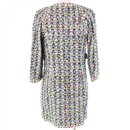 CHANEL No color jacket 18C P57919 Outer: 48% polyamide, Outer: 47% cotton, Outer: 5% viscose, Lining: 100% silk Green White Pink FANTASY TWEED Women 36