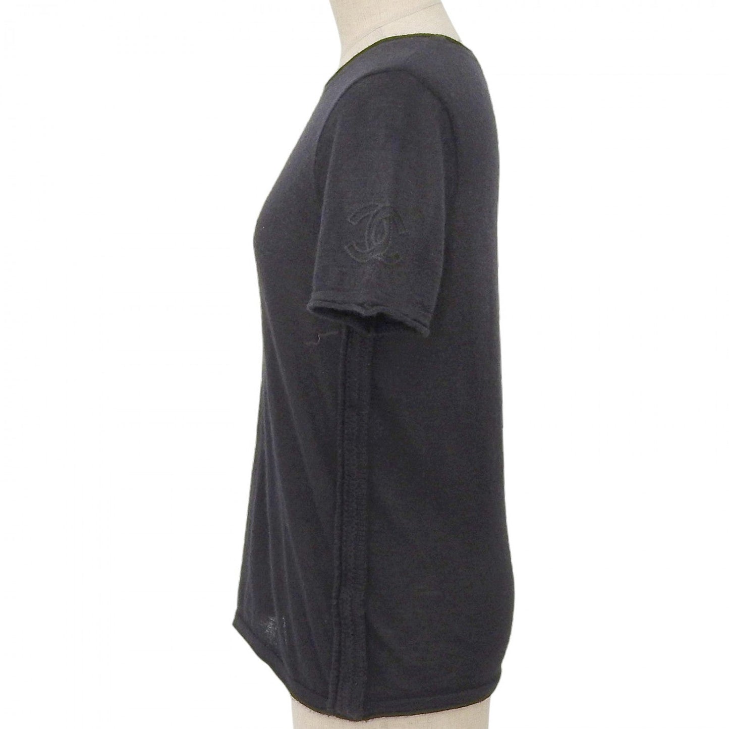 CHANEL Short sleeve knit P39410 cashmere black 38