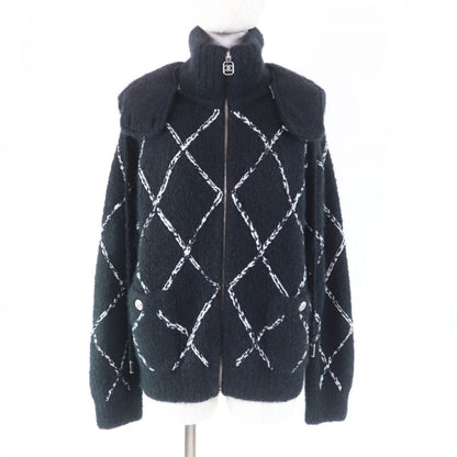 CHANEL Jacket P74369 Main: 63% cashmere, Main: 24% silk, Main: 13% nylon Black White Women 38