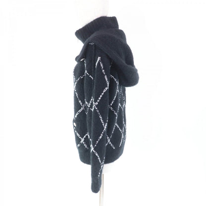 CHANEL Jacket P74369 Main: 63% cashmere, Main: 24% silk, Main: 13% nylon Black White Women 38