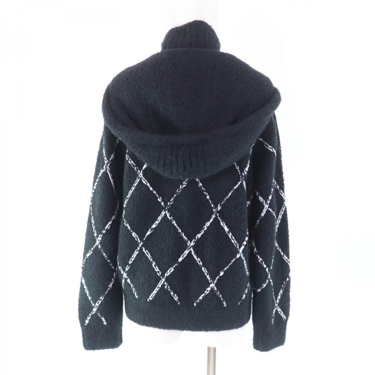 CHANEL Jacket P74369 Main: 63% cashmere, Main: 24% silk, Main: 13% nylon Black White Women 38