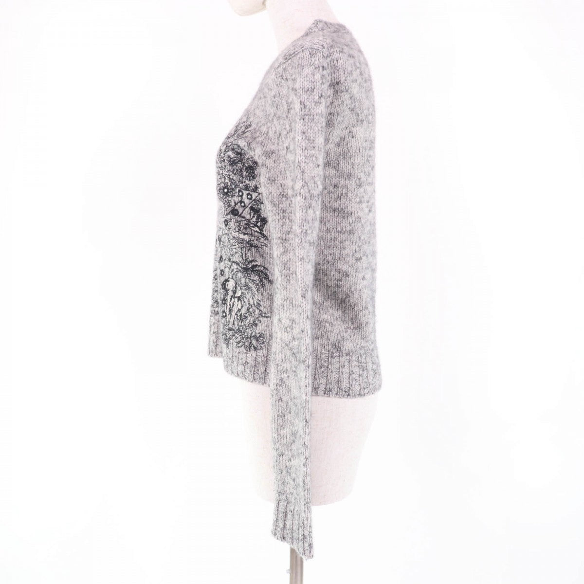Christian Dior knit 344S57XM141 Main: 86% cashmere, Main: 5% alpaca, Main: 5% mohair, Main: 4% nylon, Part: 100% cotton gray Etoile de Voyage Women 38