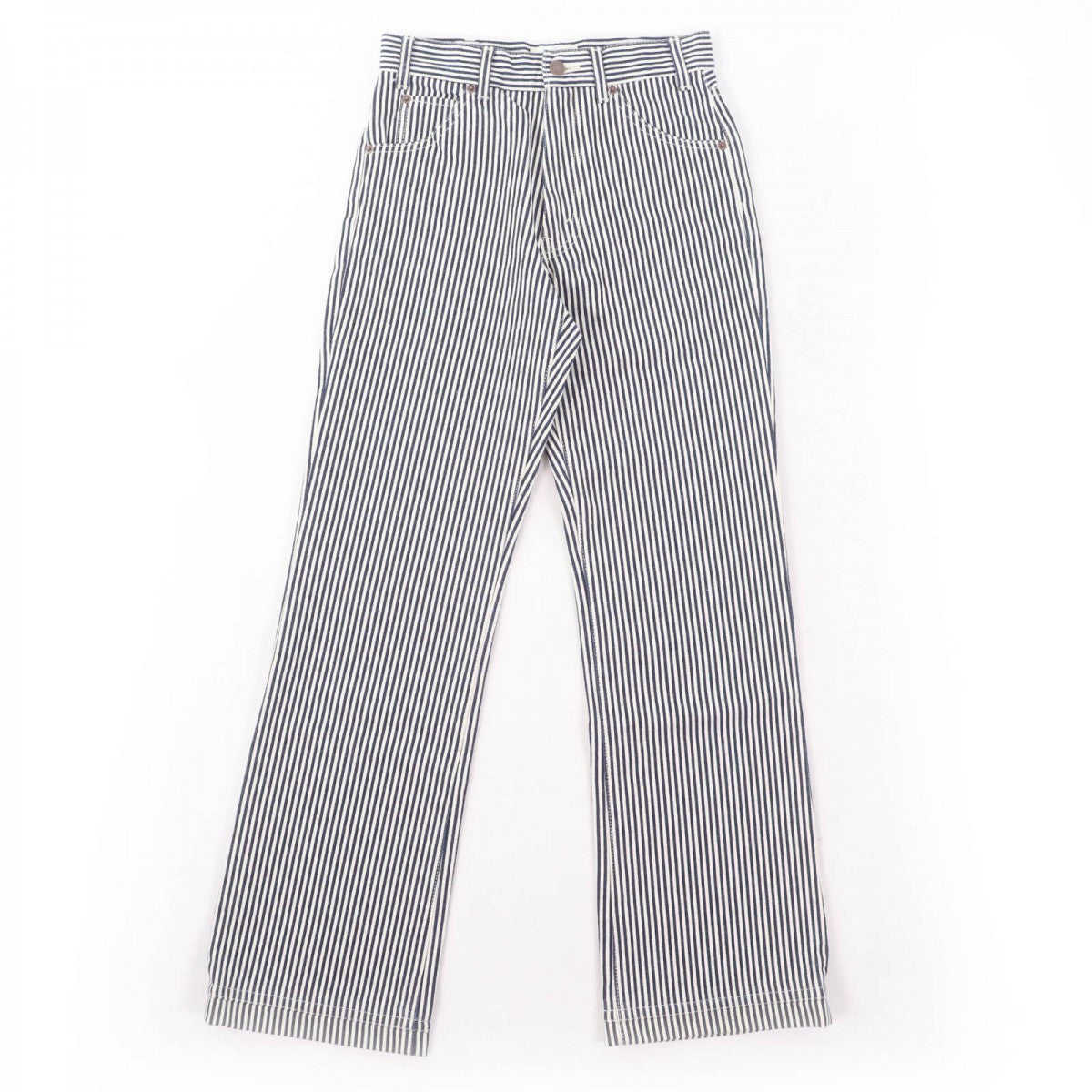 CELINE Denim pants Main: 100% cotton Navy Ivory Women 26