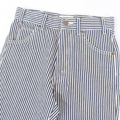 CELINE Denim pants Main: 100% cotton Navy Ivory Women 26