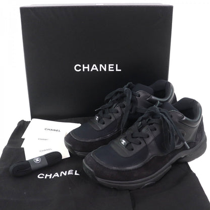 CHANEL sneakers G33745 Main: suede leather, part: leather All black Women 36.5