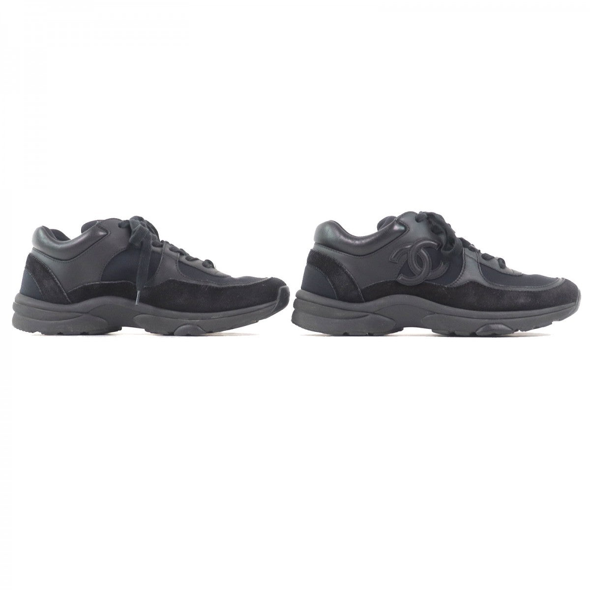 CHANEL sneakers G33745 Main: suede leather, part: leather All black Women 36.5