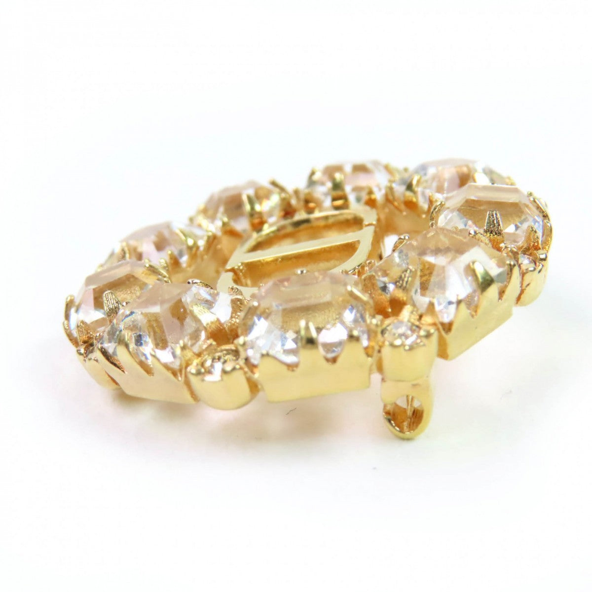 Christian Dior Brooch Gold Plated, Rhinestone gold PETIT CD