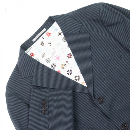 BURBERRY BLACK LABEL tailored jacket BME62-209-29 Outer: 93% cotton, Outer: 4% polyurethane, Outer: 3% polyester, Lining: polyester, Sleeve lining: cupra Navy Stripe Pattern mens M