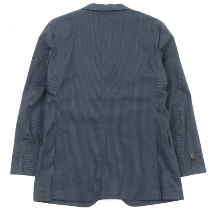BURBERRY BLACK LABEL tailored jacket BME62-209-29 Outer: 93% cotton, Outer: 4% polyurethane, Outer: 3% polyester, Lining: polyester, Sleeve lining: cupra Navy Stripe Pattern mens M